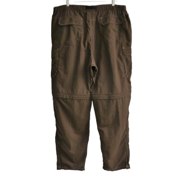 44x36 REI Convertible Pants Zip Legs Cargo Waist Cincher Brown Nylon SPF 50 XXL - Picture 2 of 9